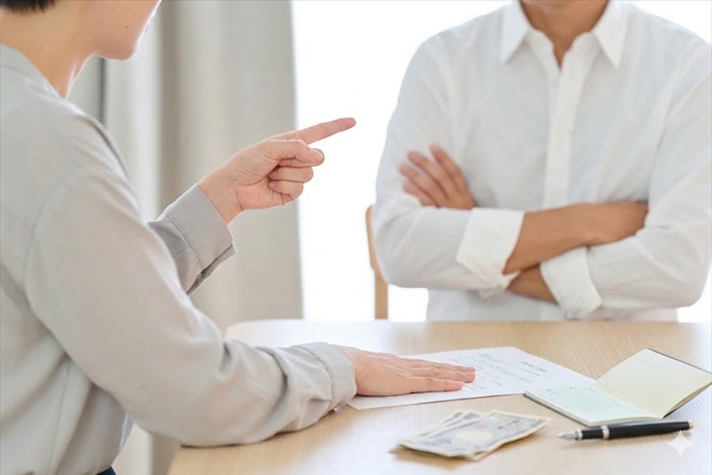 討論する仲の悪い夫婦