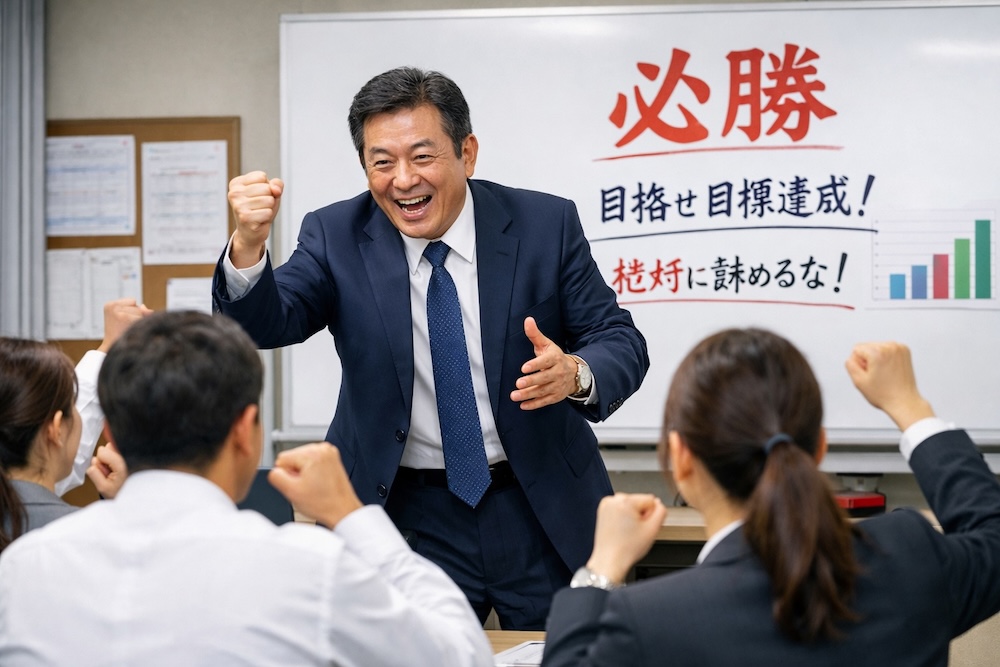叱咤激励する社長